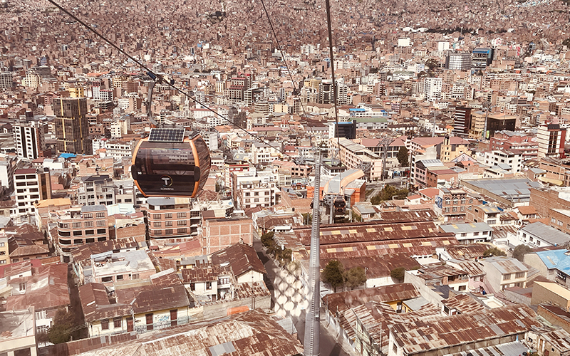 Cable car at La Paz Bolivia