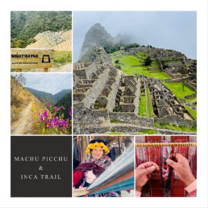Ancient road of Inca Trail and Machu Picchu Peru