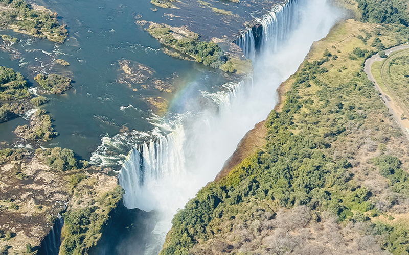 Ariel view of Victoria Falls Africa