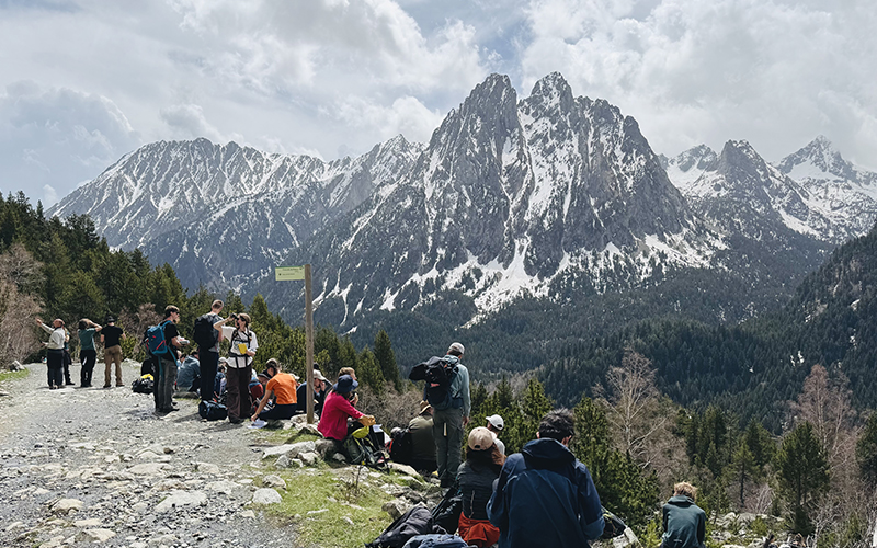 Snow mountain scenery at Aiguestortes NP Spain